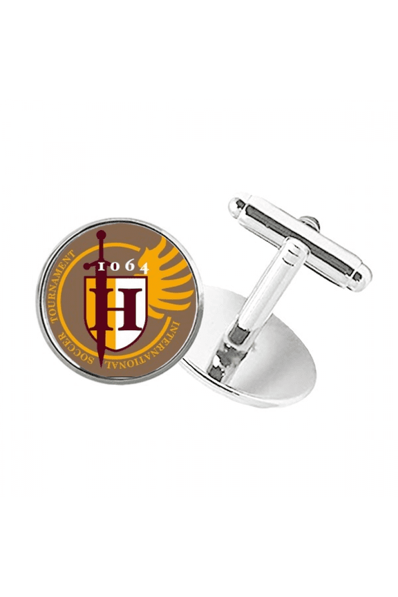 Middle Ages Brave s Shield Round Button Cuff Clip Stud Cufflinks