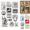 thumbnail image 1 of Middle Ages Postage Clear Stamps Knight Dragon Silicone Clear Stamp Seals Horse Construction Ticket Transparent Stamps for DIY Scrapbooking Cards Making Photo Album Journal, 1 of 7