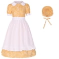 thumbnail image 1 of Middle And Large Girls Colonial Prairie Dress With Apron And Hat Three-piece Set, 1 of 2
