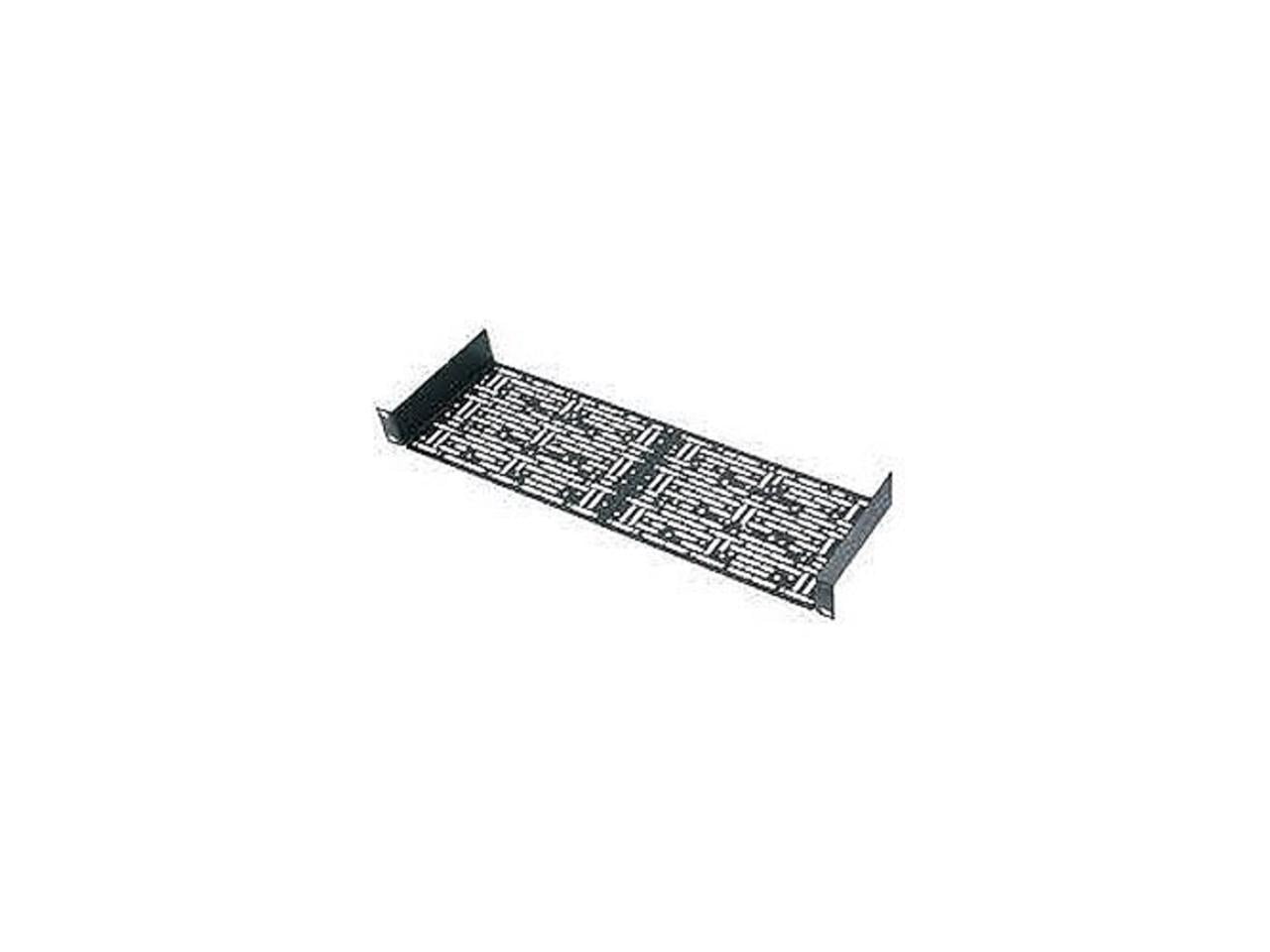 Black Powder Coated Steel 19" Vented Rack Shelf