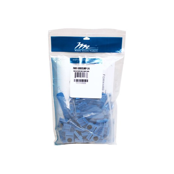 Middle Atlantic Forward Series Small Device Mounting Clamps, 24 Pack, Blue