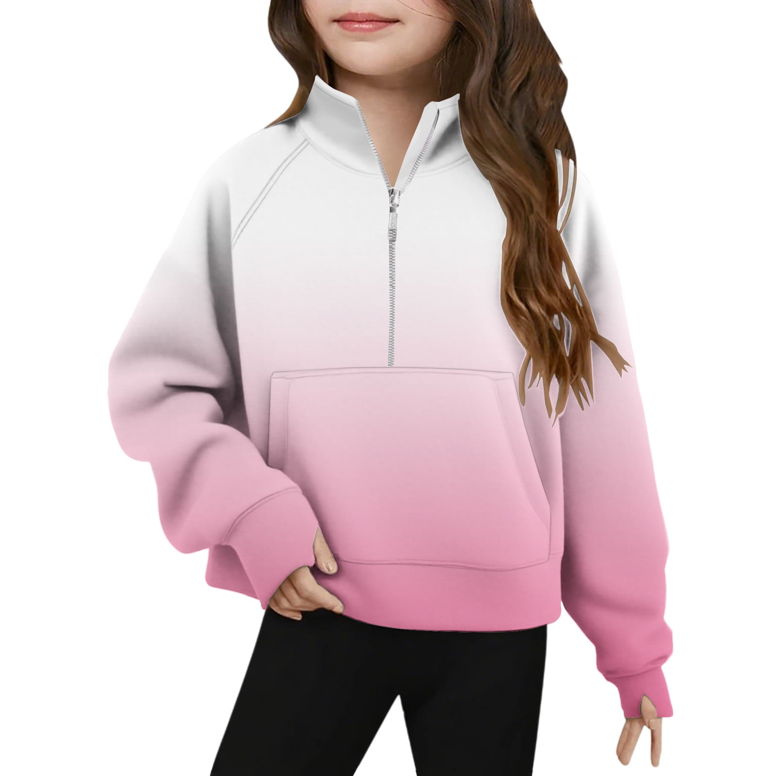 Middle Big Children's Half Zip Sweatshirt Long Sleeve