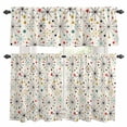 thumbnail image 1 of Middle Century Kitchen Curtains Sets for Windows 24 Inch Length, Geometric Modern Abstract Vintage Rod Pocket Window Treatments Tier Curtains and Valances Set for Bedroom/Bathroom, 1 of 8