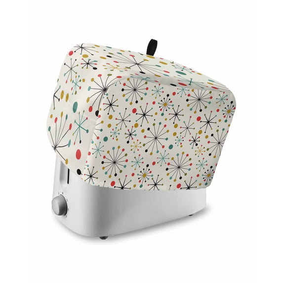 Middle Century Toaster Cover 4 Slice, Large Kitchen Appliance Covers, Geometric Modern Abstract Vintage Toaster Oven Cover with Loop, Bread Machine Cover Polyester Dust Cover Protection