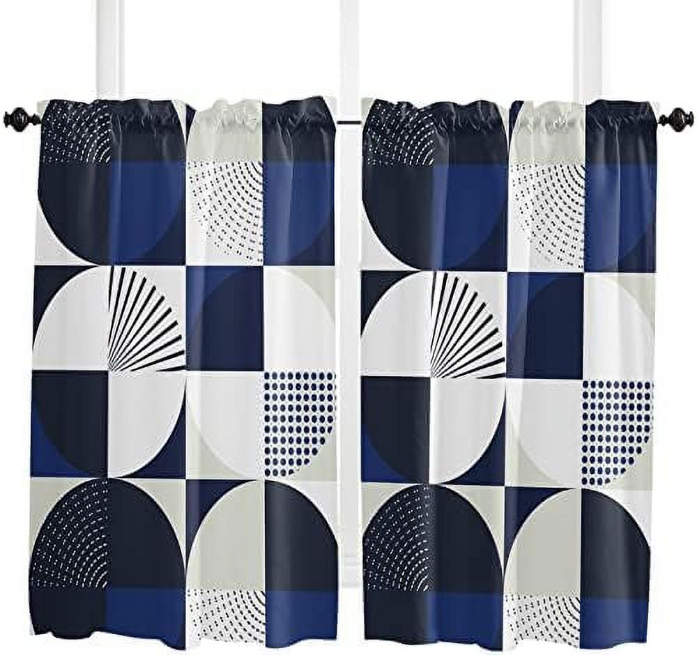 Middle Century Window Tier Curtains 24 Inches Long Set of 2 Panels Half