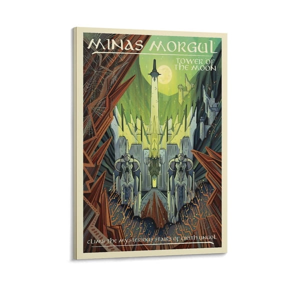 Lord of The Rings Retro Travel Poster Room Aesthetic Poster Print Art Wall Painting Canvas Posters Gifts Modern Bedroom Decor 20x30inch(50x75cm)