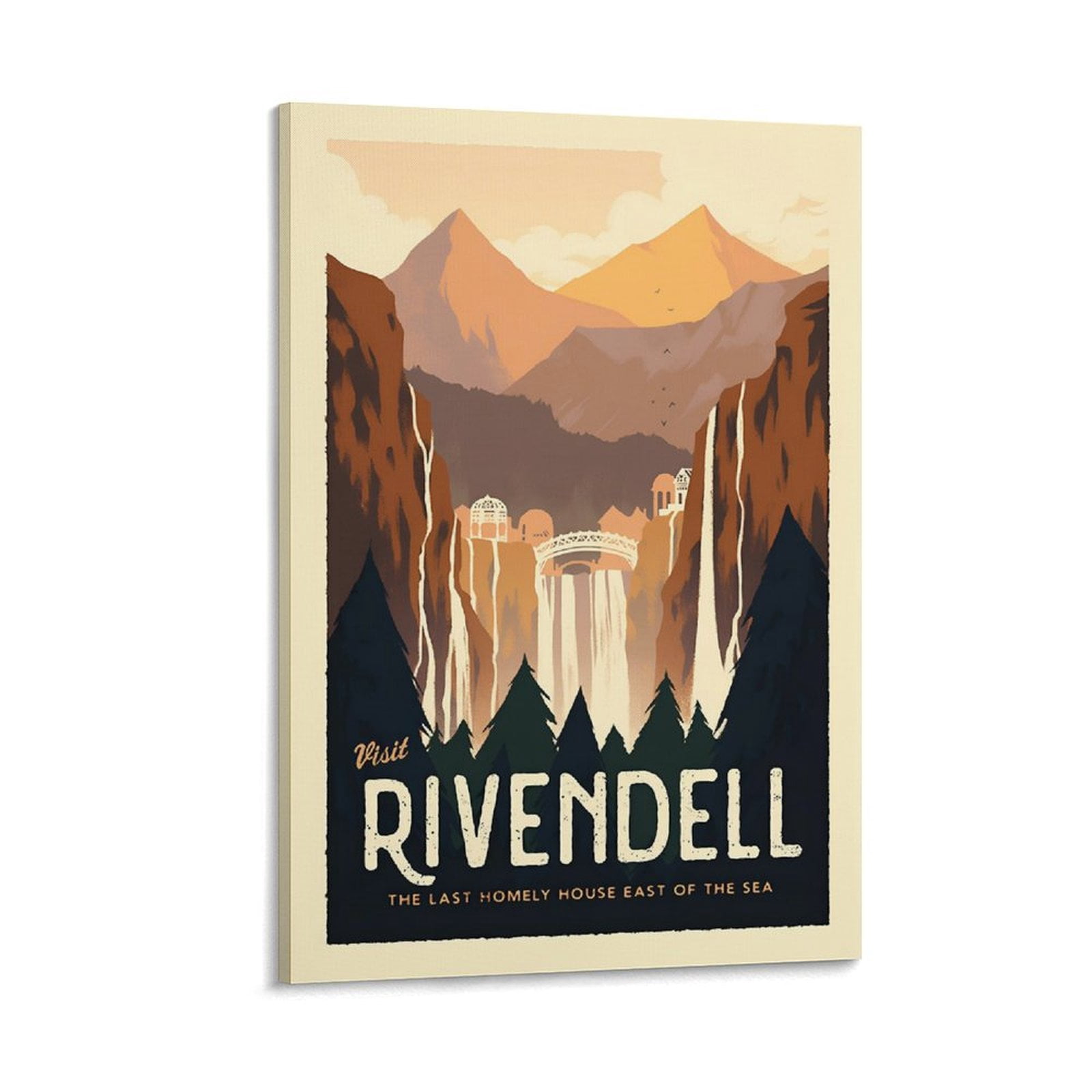 Middle Earth Lord of The Rings Vintage Travel Poster-Rivendell 1 Wall ...