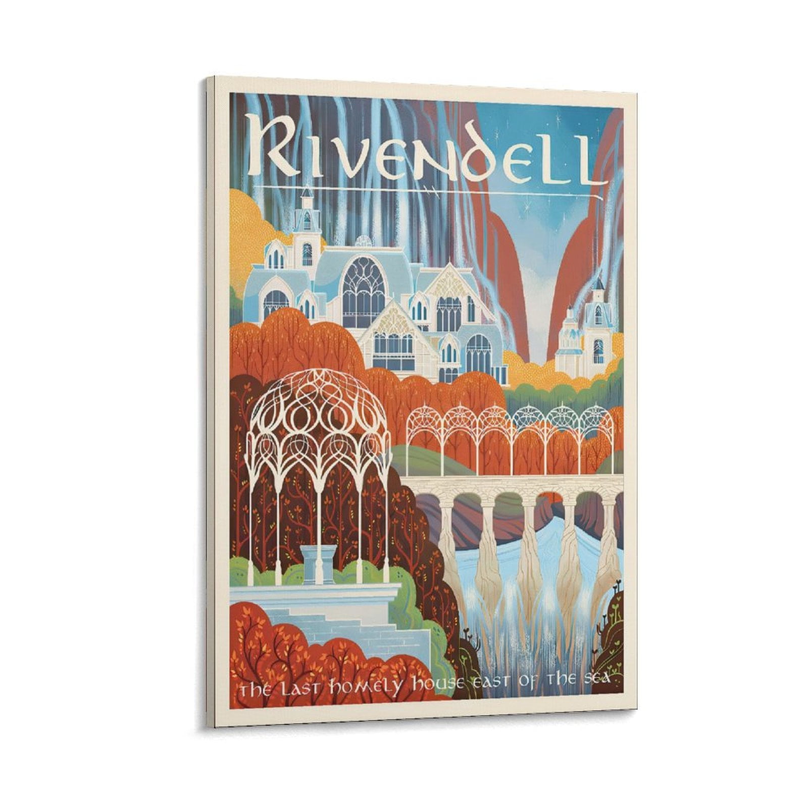 Middle Earth Lord of The Rings Vintage Travel Poster-Rivendell 3 Canvas ...