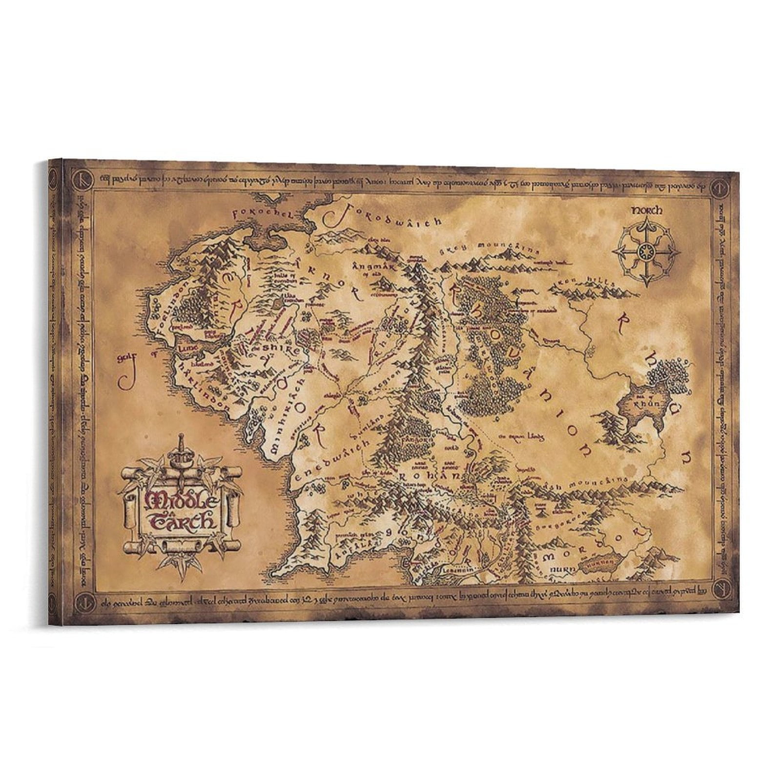 Middle Earth Map Lord of The Rings Poster (22) Room Aesthetic Poster ...