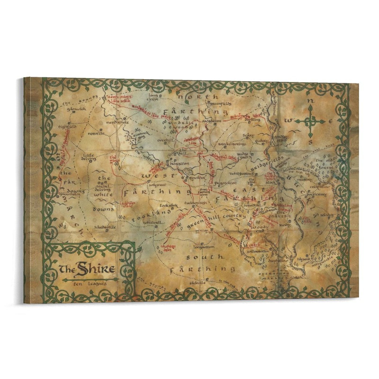 Middle Earth Map Lord of The Rings Poster (7) Artworks Picture Print ...