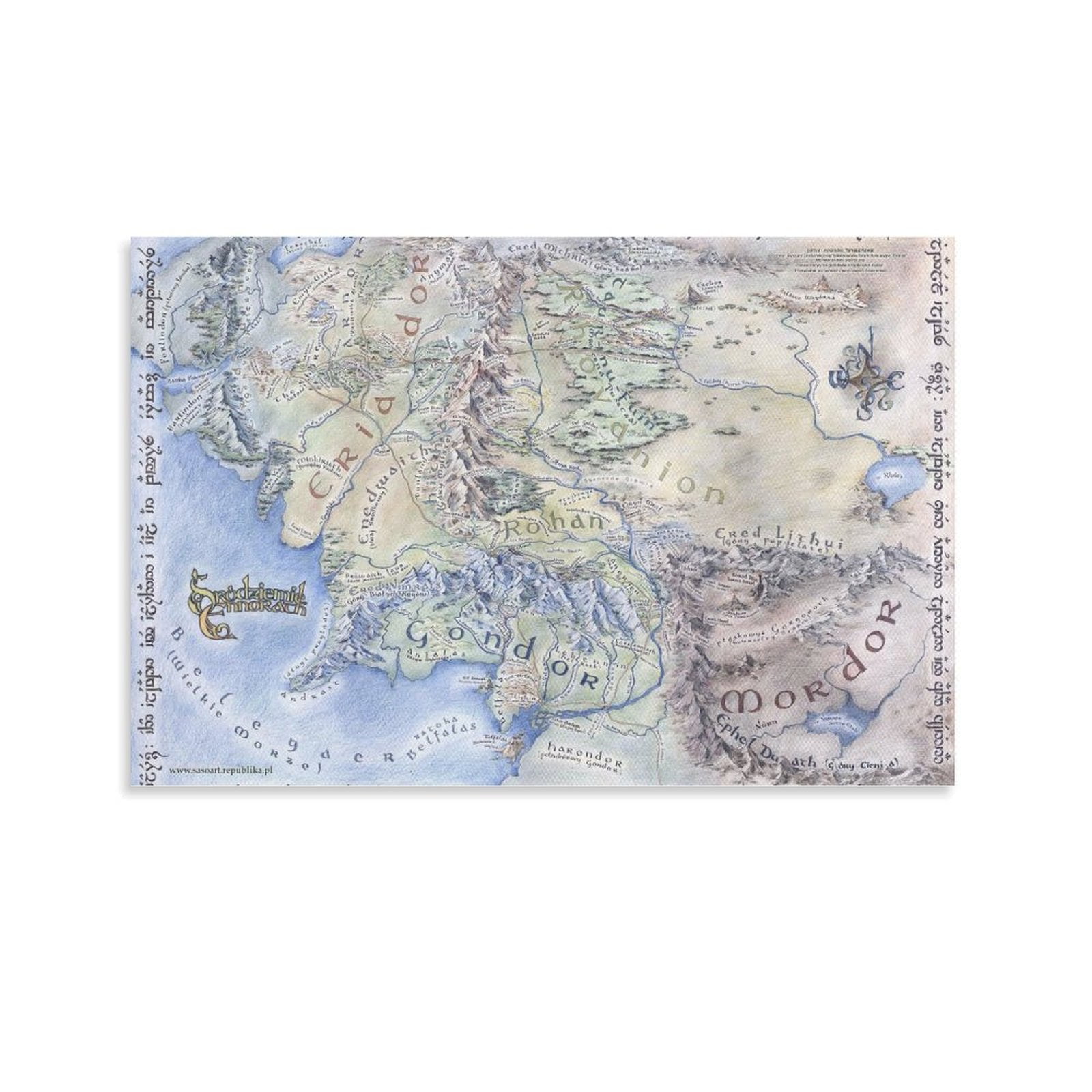 Middle Earth Map Lord of The Rings Poster (9) Wall Art Poster Gifts ...