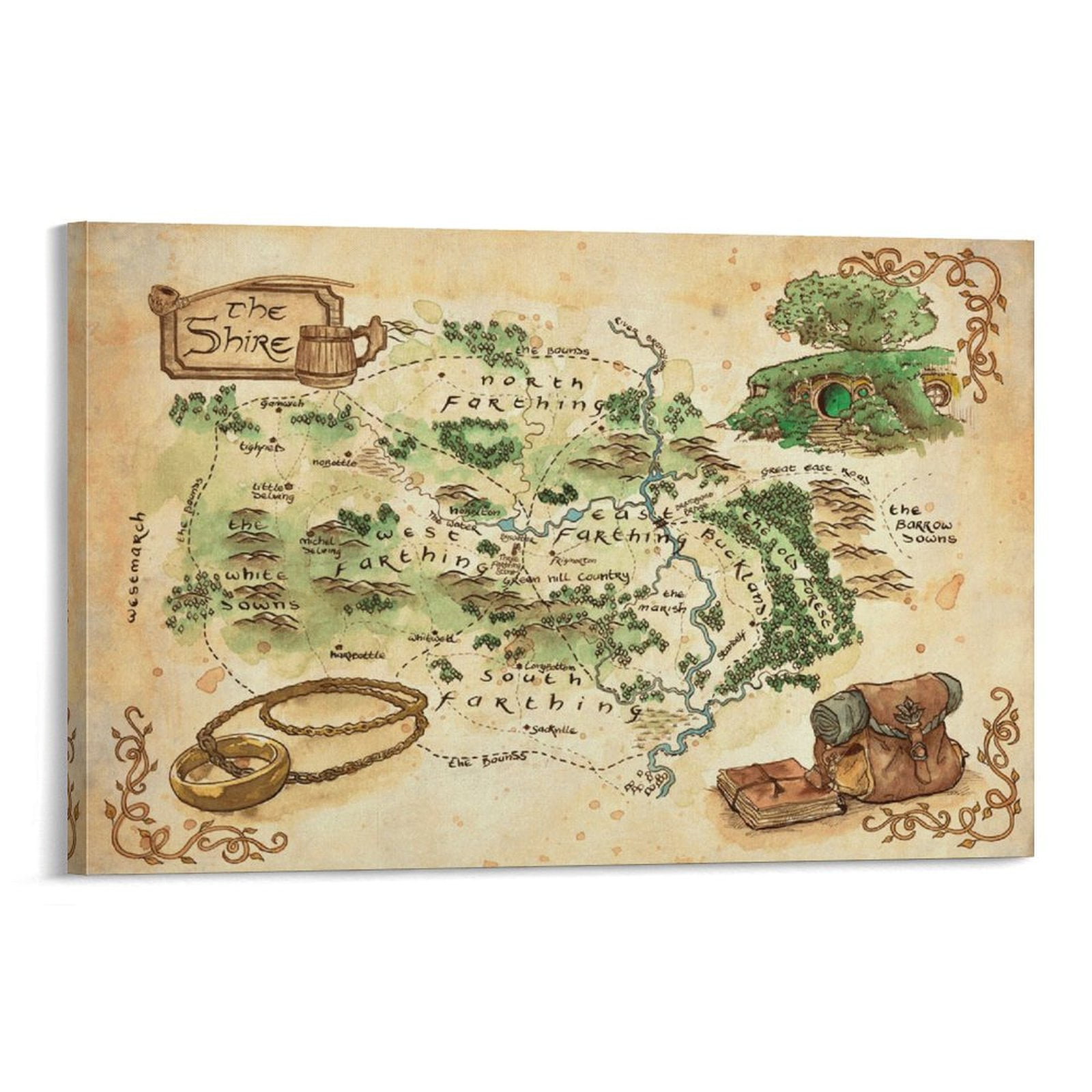 Middle Earth Map Lord of The Rings Poster (1) Picture Print Wall Art ...
