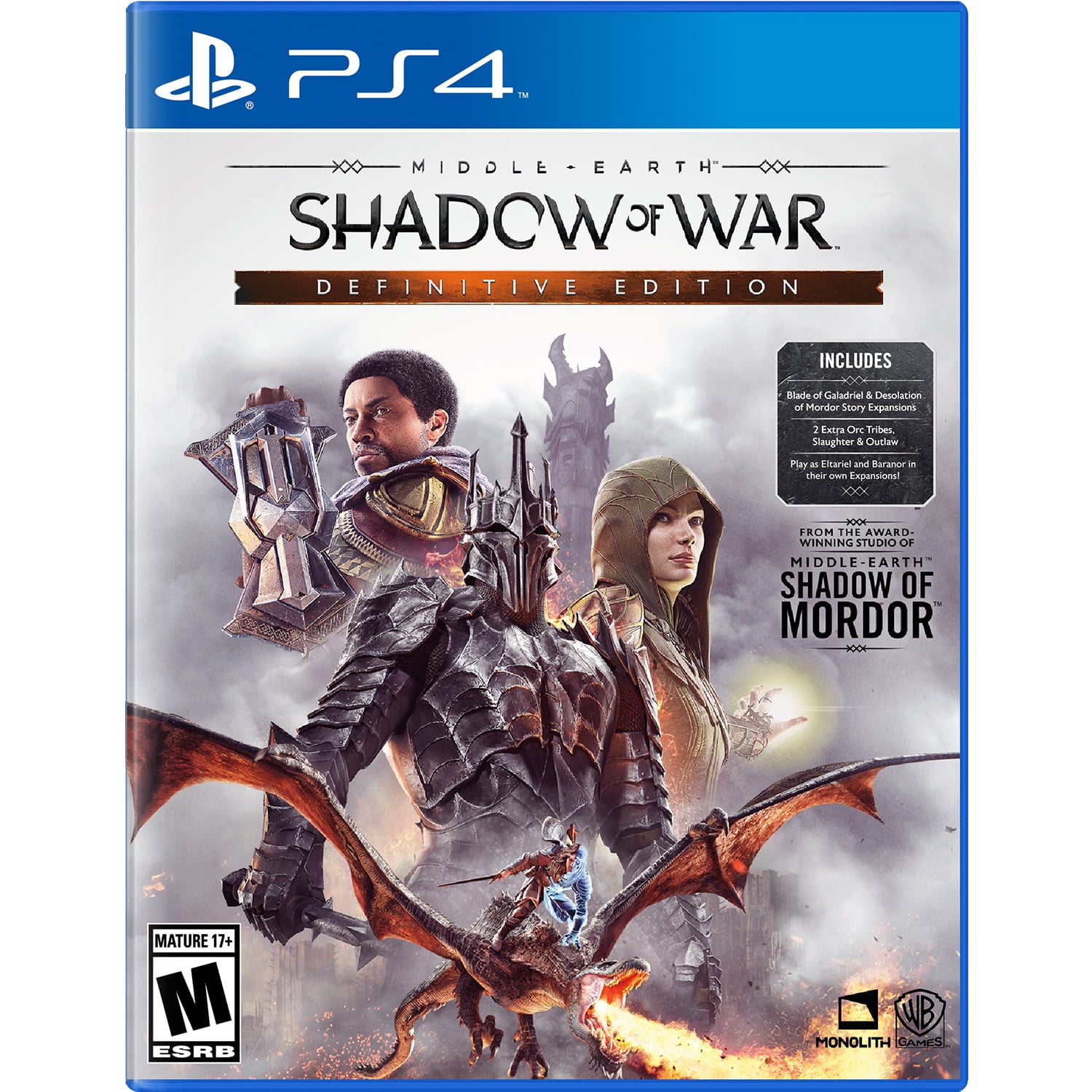 Middle Earth: Shadow of War Definitive Warner PlayStation 4, 883929654291 - Walmart.com