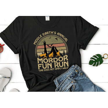 Middle Earth's Annual Mordor Fun Run One Does Not Simply Walk Shirts, Hobbit LOTR Sunset Vintage Shirt