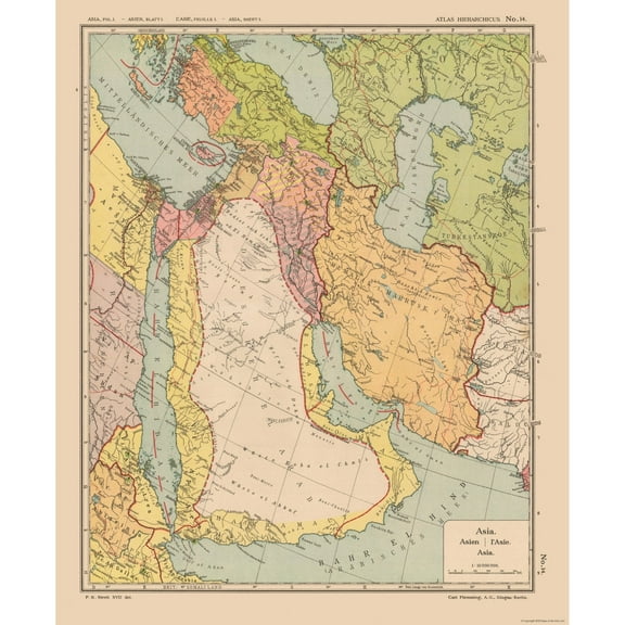Historic Map - Middle East Asia- Streit 1913 - 23 x 27.99 - Vintage Wall Art