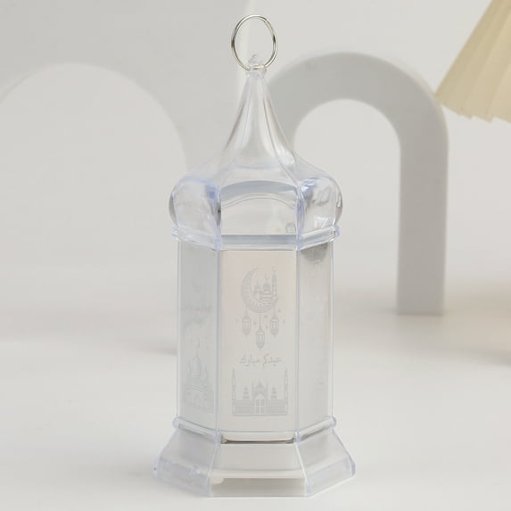 Middle East Candlestick lantern wind lamp electronic candle creative holiday festival decoration ornaments - silvery