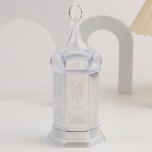 Middle East Candlestick lantern wind lamp electronic candle creative holiday festival decoration ornaments - silvery