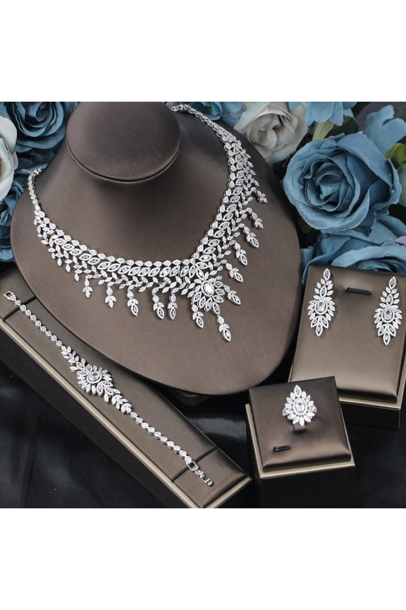 Middle East Saudi Zircon Bridal Jewelry Four-piece Set