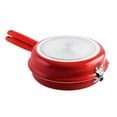 thumbnail image 1 of Middle Eastern Persian Arab Turkish Classic Design Double Fry Pan Bottom Induction Non Stick Coating Soft Touch Handle Red, 1 of 1