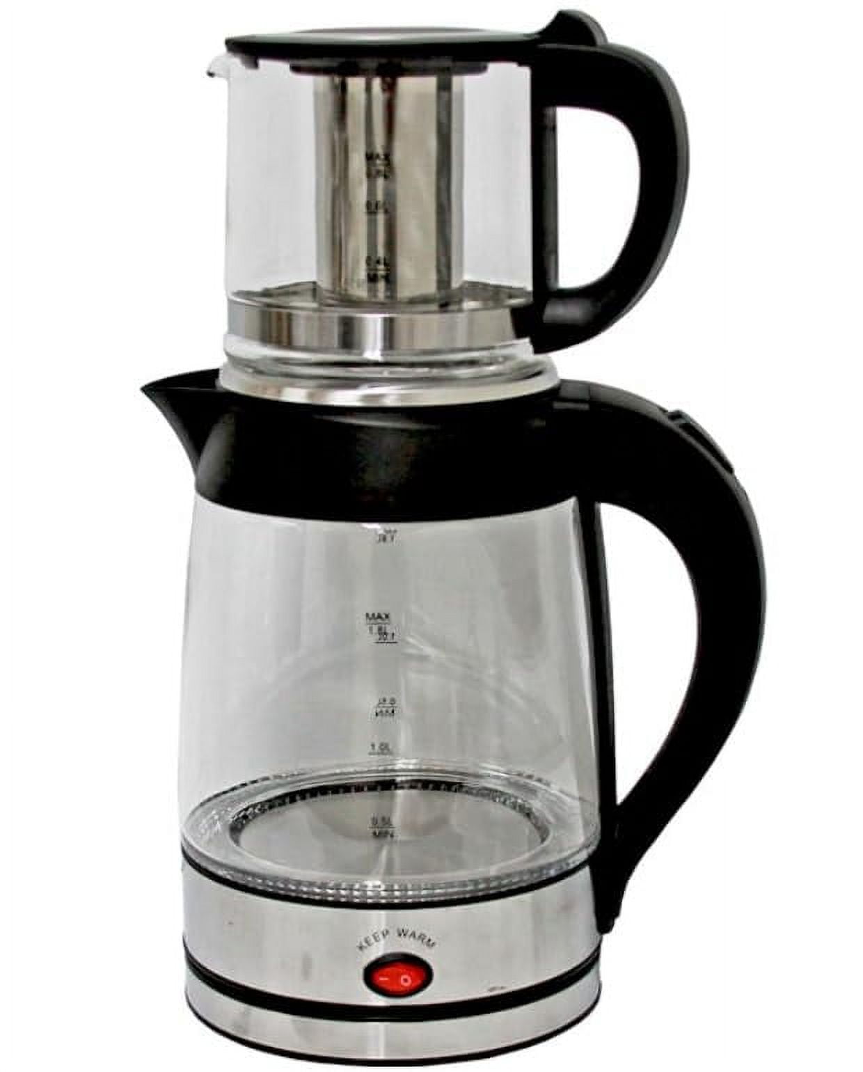 Cordless Glass Tea Brewer - Stainless Steel