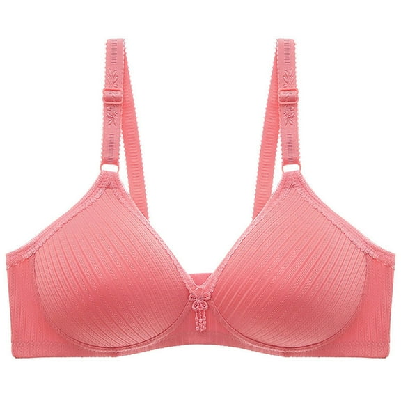 Middle Elderly Women Soft Cup Bra with Side Stripes Upper Support Comfortable Breathable Wirefree Factory Direct Supply