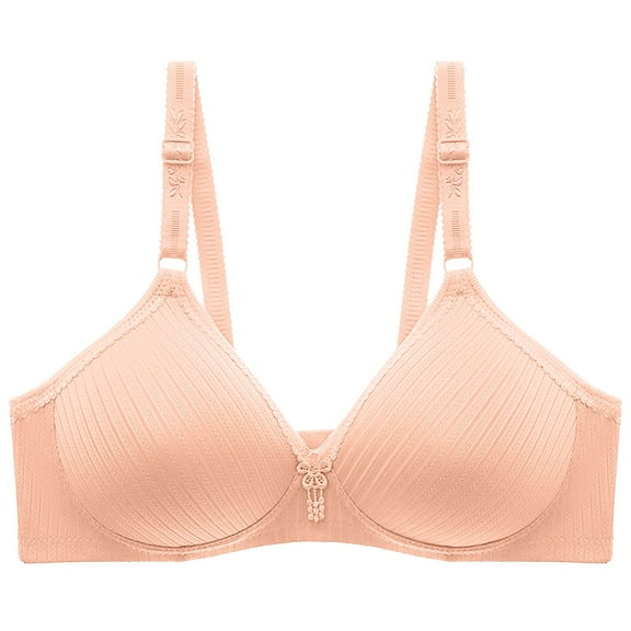 Middle Elderly Women Soft Cup Bra with Side Stripes Upper Support Comfortable Breathable Wirefree Factory Direct Supply