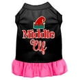 thumbnail image 1 of Mirage Pet Middle Elf Screen Print Dog Dress Black with Bright Pink Med, 1 of 11