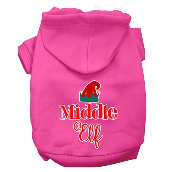 Christmas Pet Dog Cat Hoodie Screen Printed, "Middle Elf"