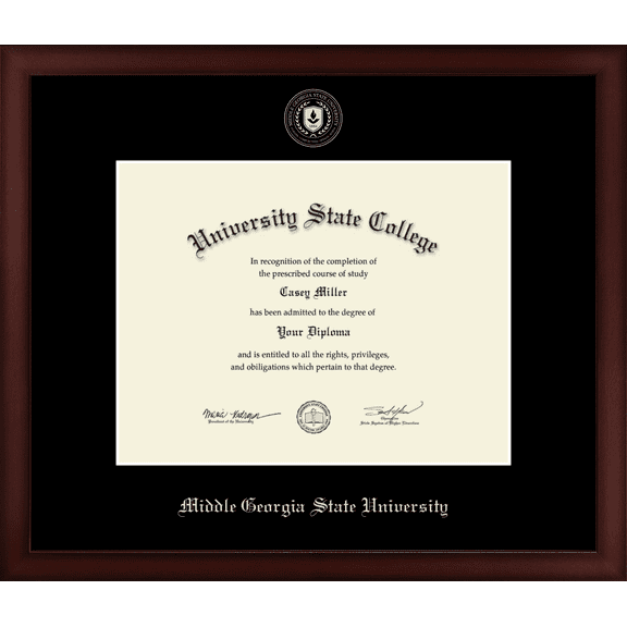 Middle Georgia State University Diploma Frame, Document Size 11" x 8.5"
