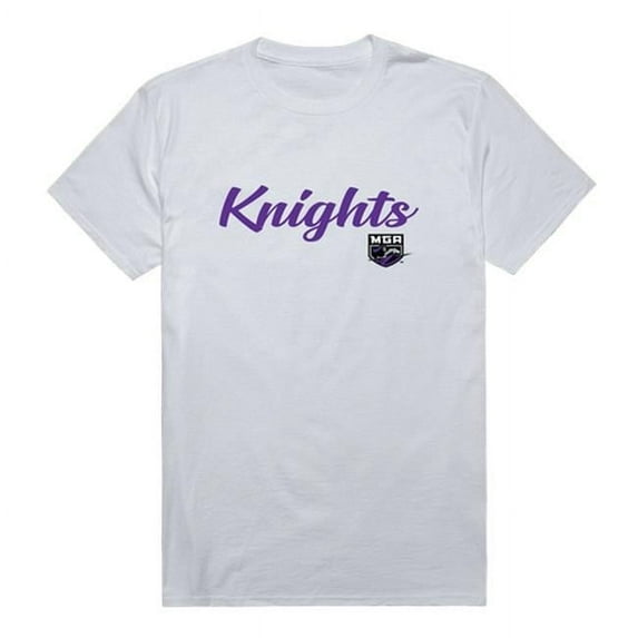 Middle Georgia State University Script T-Shirt, White - Medium