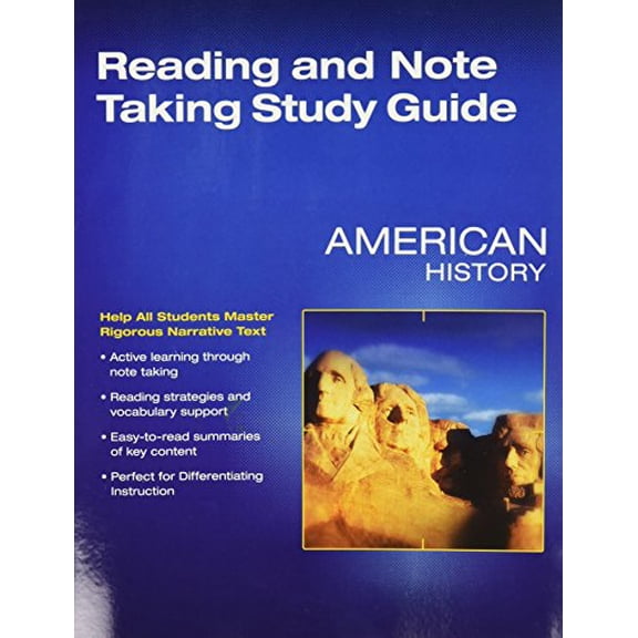 Pre-Owned Middle Grades American History 2016 Reading and Notetaking Study Guide Grade 8 Paperback