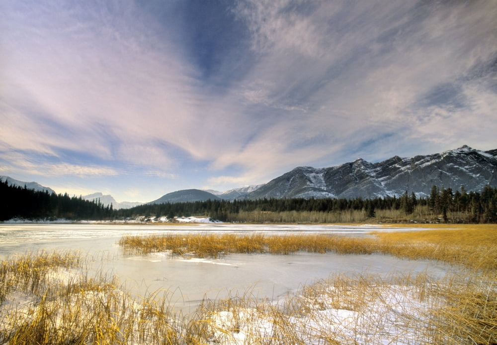 Middle Lake Bow Valley Provincial Park Alberta Canada Canvas Art - Darwin Wiggett Design Pics (32 x 22)