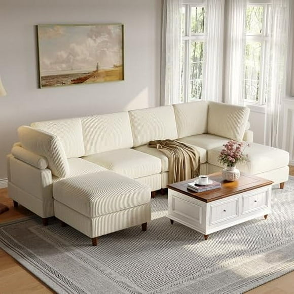Middle Module for Modular Sofa,Customizable Sectional Sofa Couch,Accent Armless Chair, Single Seat,BeigeModule-B