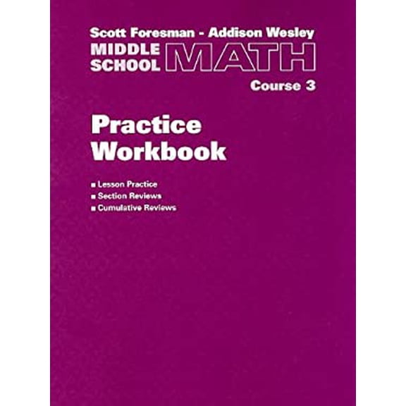 Pre-Owned Middle School Math Practice Workbook, Course 3 (Paperback) 0201312492 9780201312492