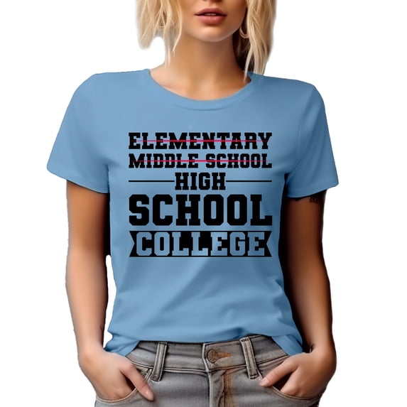 Middle School Student Graduate or Graduation Themed, Baby Blue T-Shirt, Small