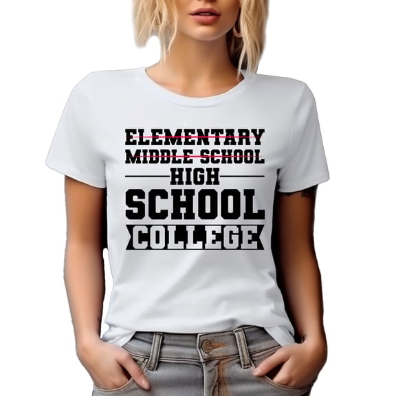 Middle School Student Graduate or Graduation Themed, White T-Shirt, Large