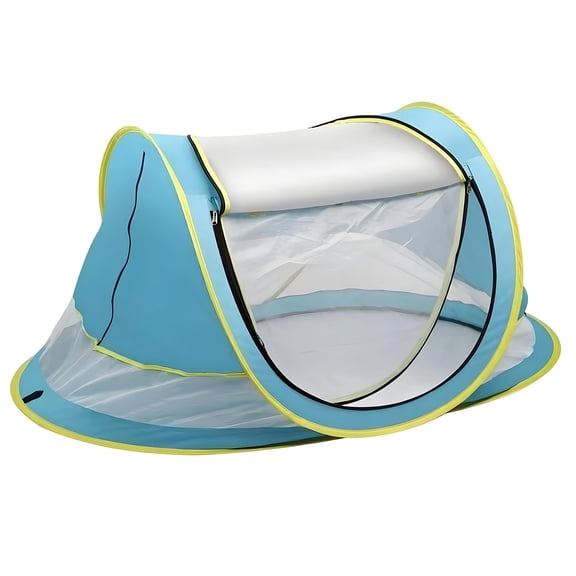 Middle Sized Popping Up Beach Tent With UPF50+ Protections And Creative Side Panel For Beach Trip Camping