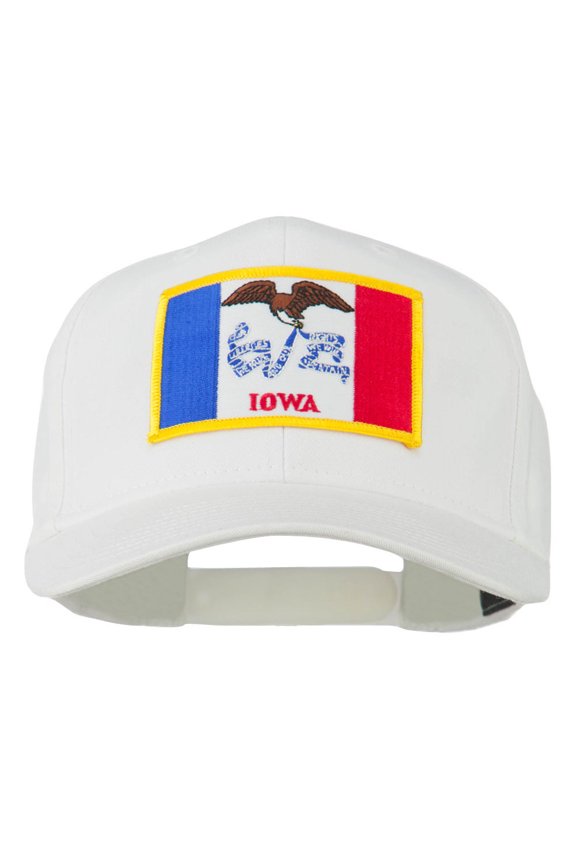 Middle State Iowa Embroidered Patch Cap - White OSFM