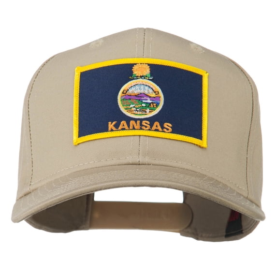 Middle State Kansas Embroidered Patch Cap - Khaki OSFM