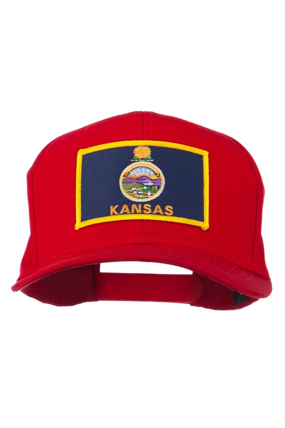 Middle State Kansas Embroidered Patch Cap - Red OSFM