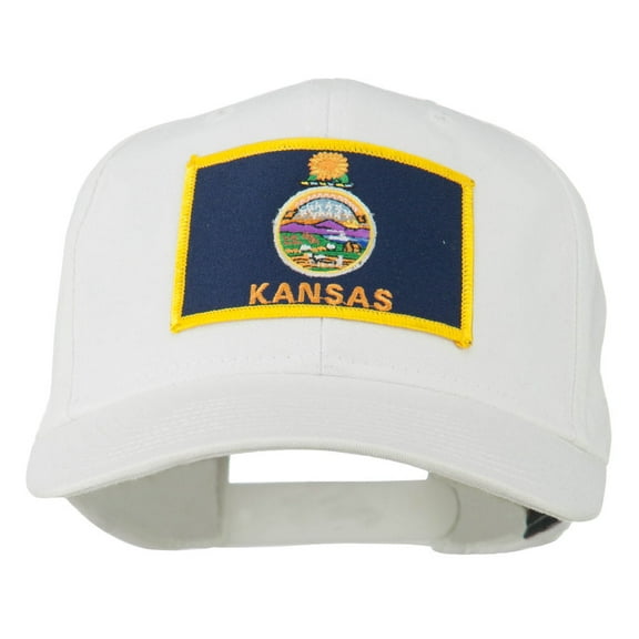 Middle State Kansas Embroidered Patch Cap - White OSFM
