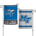 thumbnail image 1 of Middle Tennessee Blue Raiders 12.5” x 18" Double Sided Yard and Garden College Banner Flag is Printed in The USA, 1 of 1