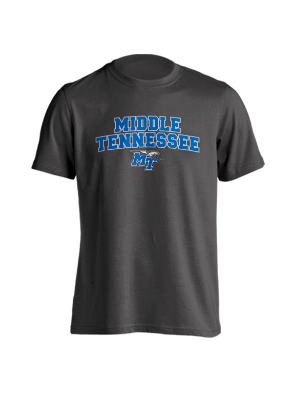 Middle Tennessee State University Blue Raiders Classic Arch with Mascot Short Sleeve T-Shirt