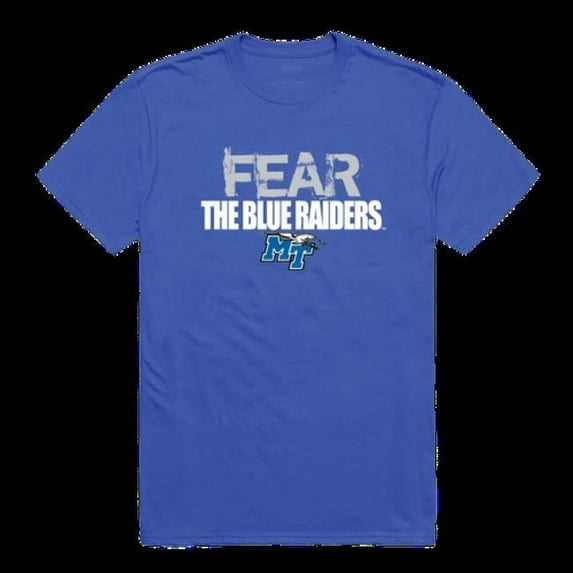 Middle Tennessee State University Blue Raiders Fear College T-Shirt, Royal - Medium