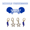 thumbnail image 1 of Middle Tennessee State University Spirit Stack cobalt mini enamel bolts and white statement open starboys, 1 of 2