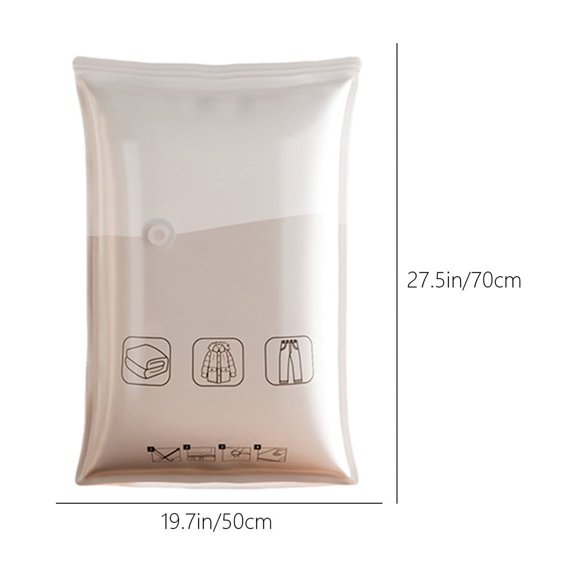 Middle Vacuum Storage Bags, Thickened PA/PE Plastic Space Saver Compression Bags for Clothes, Blankets & Duvets, Airtight Leakproof Vacuum Sealer Bags for Travel, Moving & Home Organization