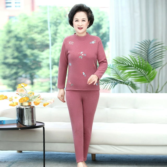 Middleaged and elderly winter clothes plus padded thermal underwear