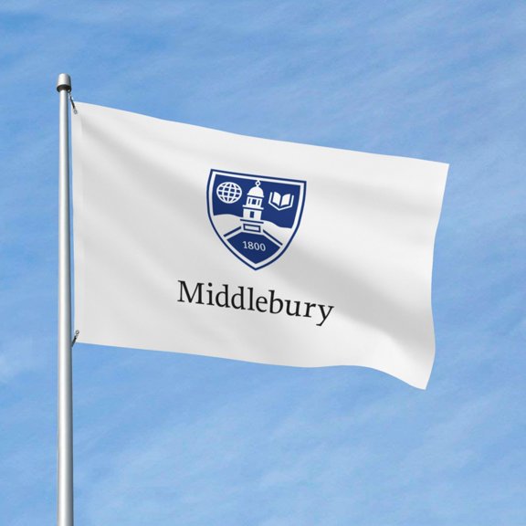 Middlebury College Logo 3x5 Ft Flag Double Sided Indoor Outdoor Double Stitched Polyester Flag With 2 Grommets-Both Side Can Be Read