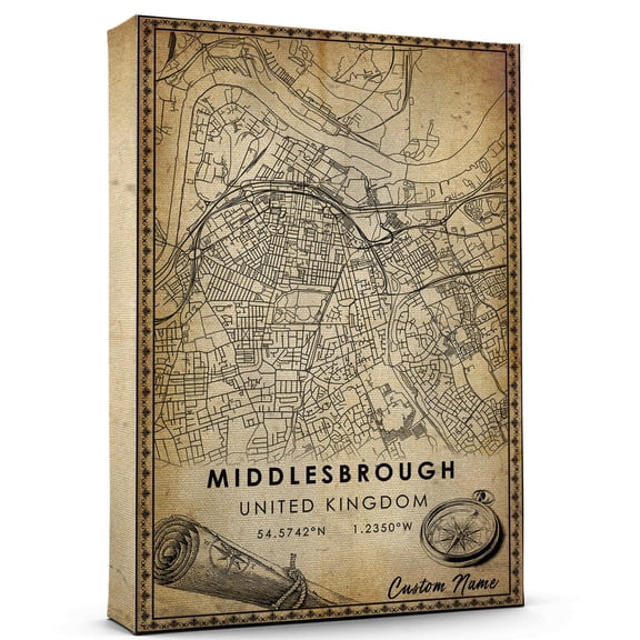 Middlesbrough Map Poster, United Kingdom Map Art Poster, Canvas, Middlesbrough Map City vintage Poster, Street Map Artwork Poster, Middlesbrough Map Canvas - 89AZ142