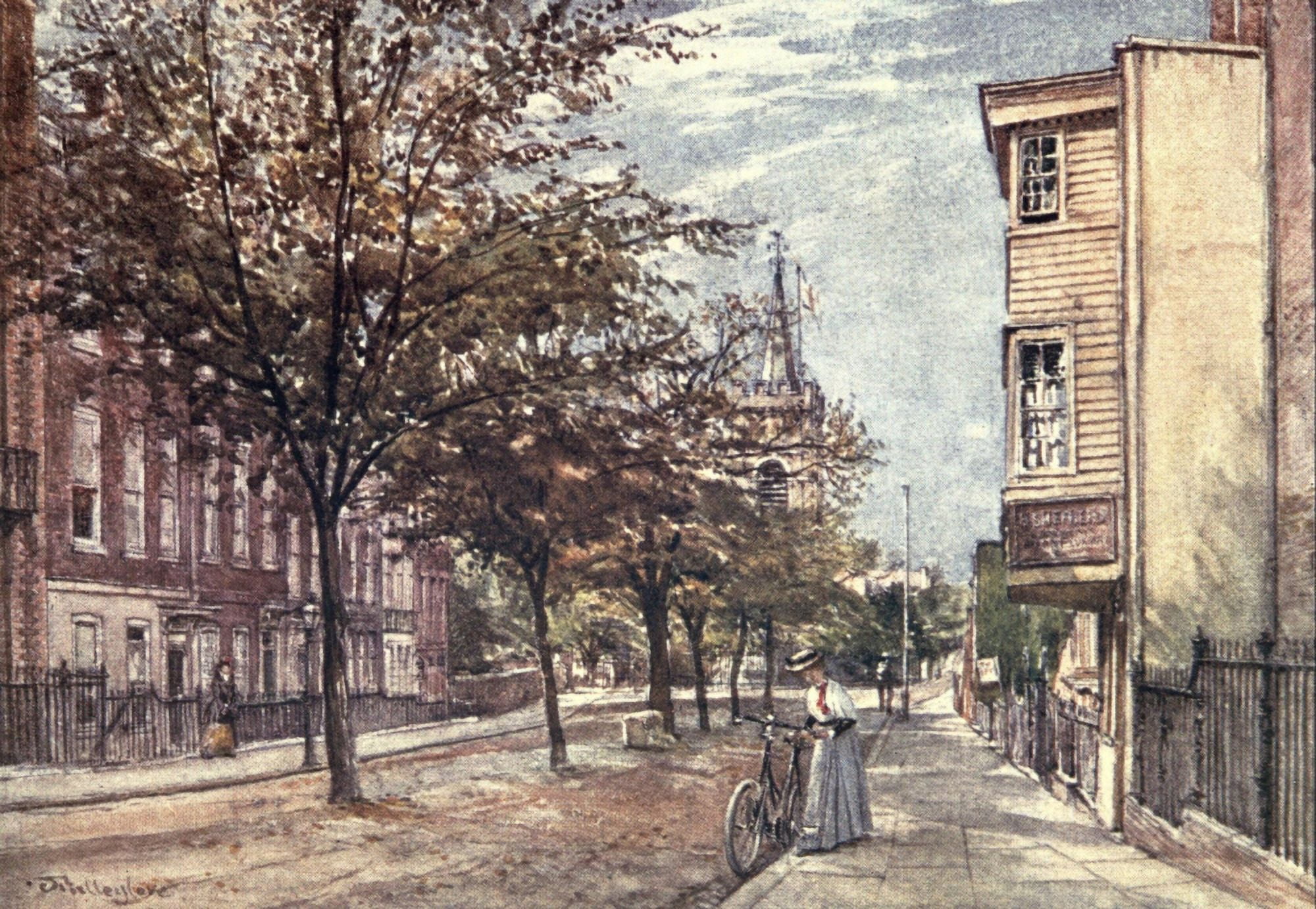Middlesex 1907 Church Row Hampstead Canvas Art - John Fulleylove (18 x 24)